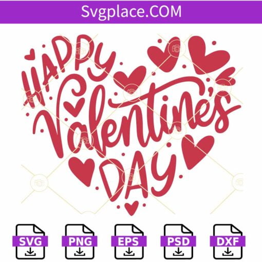 Happy Valentines Day Heart SVG, Valentine Heart SVG, Valentine’s Day Heart SVG