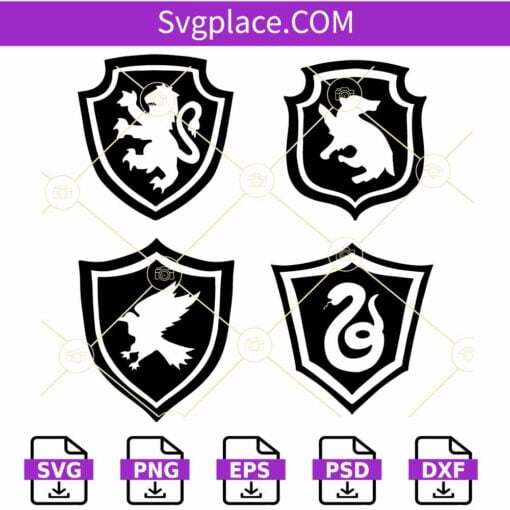House Crests SVG, Hogwarts House Crests SVG