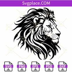 Lion head SVG, Lion head Clipart SVG, King Lion SVG, Cute Lion SVG