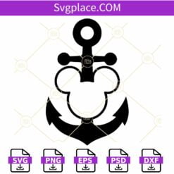 Mickey Anchor SVG, Mickey Mouse Anchor SVG, Disney Cruise SVG