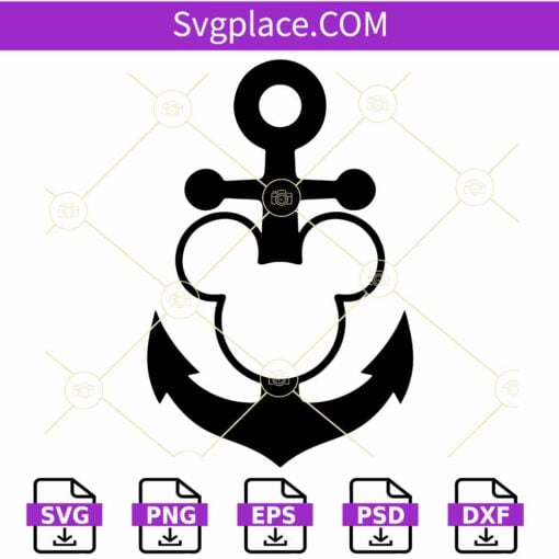 Mickey Anchor SVG, Mickey Mouse Anchor SVG, Disney Cruise SVG