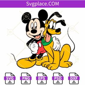 Mickey and Pluto Dog SVG, Mickey Mouse SVG, Pluto dog SVG, Disney characters svg
