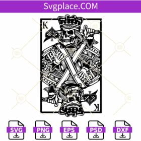 Skeleton King of Spades SVG, Ace Card Svg, Gothic Playing Cards svg
