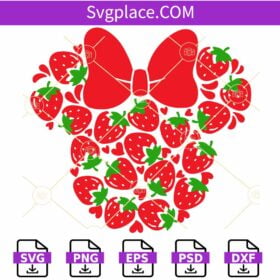 Strawberry Mouse Head SVG, Disney Valentine’s Day Svg, Strawberry Mouse Head SVG