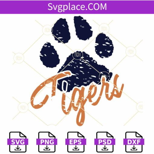 Tigers Paw Print SVG, Clemson Tigers logo SVG, Tigers Shirt svg, Tigers Football svg