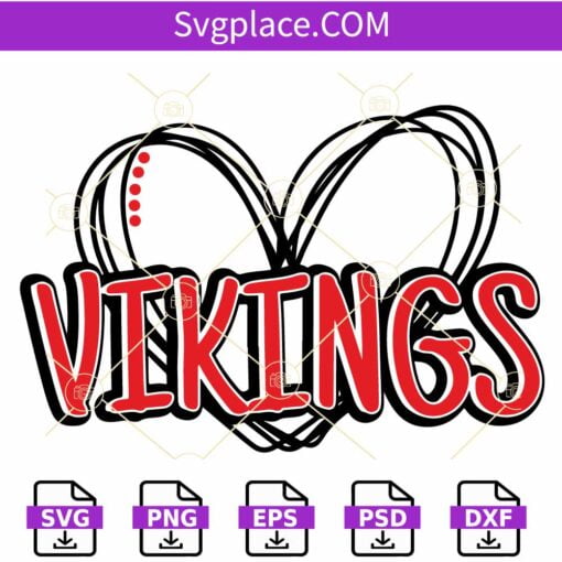 Viking Heart SVG, Minnesota Vikings Logo, Minnesota Vikings Heart NFL Svg