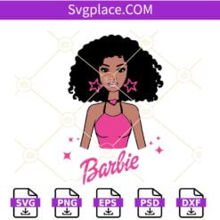 Afro Barbie girl SVG, black Barbie girl svg, Afro Barbie SVG