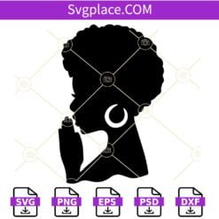 Afro woman praying SVG, Black woman praying svg, praying woman svg