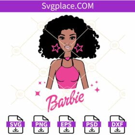 Afro Barbie SVG file, Black Barbie SVG, Black Doll SVG, Barbie SVG, Afro Barbie Girl SVG