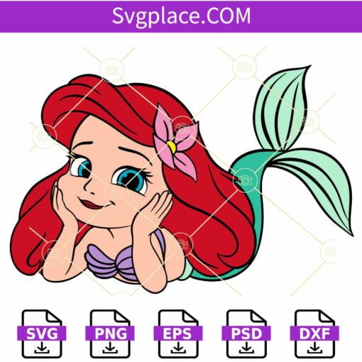 Baby Ariel SVG, Baby Princess Svg, Disney Princess Ariel SVG, Disney Ariel SVG