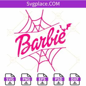Barbie Halloween Web SVG, Halloween Barbie Clipart SVG, Pink Doll Halloween PNG