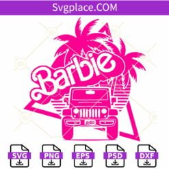 Barbie Offroad SVG, Barbie Pink Jeep Car SVG, 4×4 Off Road Car SVG