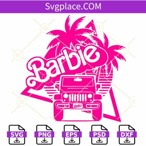 Barbie Offroad SVG, Barbie Pink Jeep Car SVG, 4×4 Off Road Car SVG