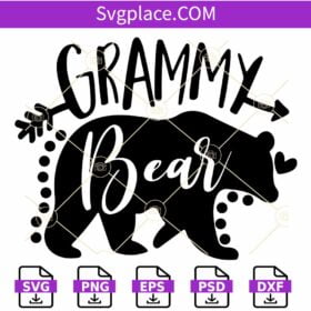 Grammy bear SVG, Grammy bear silhouette SVG, Grammy Bear clipart SVG