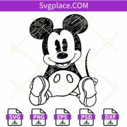 Hand drawn Mickey SVG, Mickey mouse SVG, Disney Character SVG