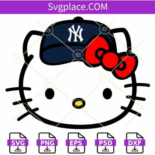 Hello Kitty NY Yankees SVG, Hello Kitty New York Yankees SVG, Kitty Yankees SVG