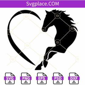 Horse heart SVG, Horse SVG, Horse Heart Silhouettes SVG, Horse Love Svg