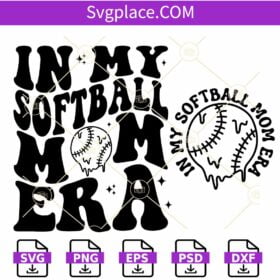 In my softball mom era svg, Melting Softball svg, Wavy Text SVG, Softball Mama Shirt SVG