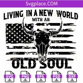 Living In A New World With An Old Soul SVG, American Flag SVG, Olive Anthony Old Soul SVG