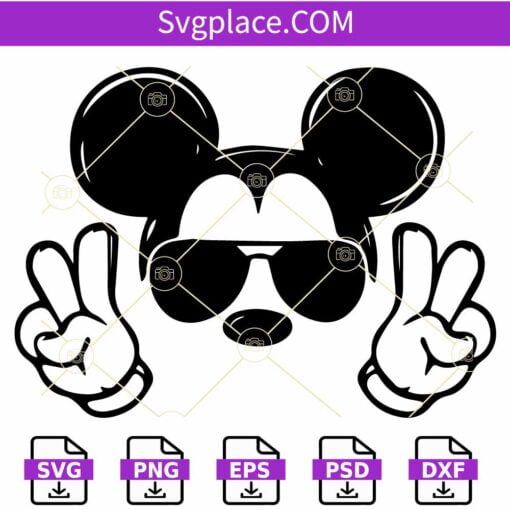 Mickey peace sign SVG, Mouse Peace Hands svg, Mickey Mouse Peace Sign SVG