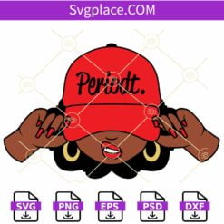 Periodt Woman Smirk Cap SVG file, smirk svg, African American svg