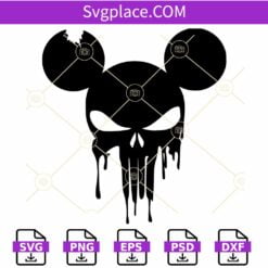 Punisher skull Mickey ears SVG, Mickey Punisher SVG, Mickey SVG, Mickey Skull Svg