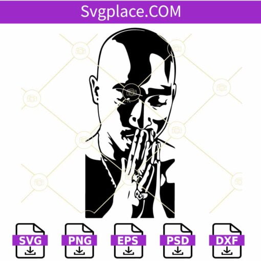 Tupac Shakur SVG, Rapper Tupac Svg, Makaveli SVG, Tupac Shakur Portrait Svg, 2PAC SVG