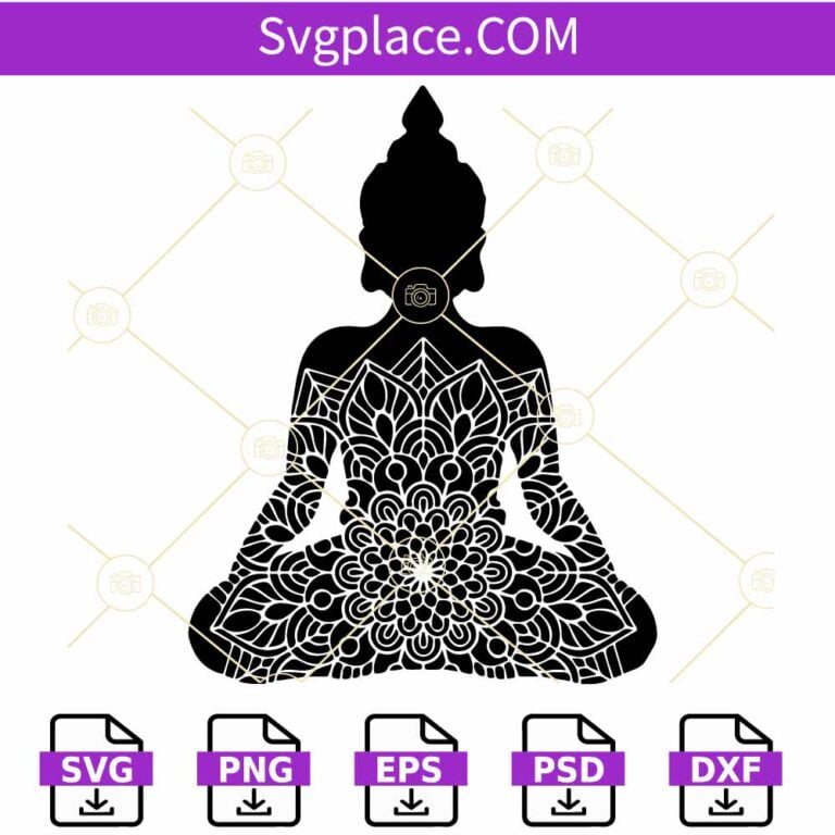 Buddha Mandala SVG, Meditation Svg, Buddhism Svg, Zen svg, Buddha head svg
