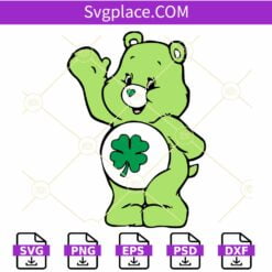 Lucky care bear SVG, St. Patrick’s Day Bear SVG, Lucky Clover SVG