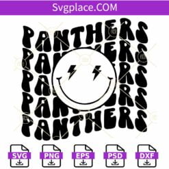 Panthers smiley face SVG, Carolina Panthers SVG, NFL Football Team SVG