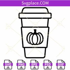 Pumpkin Spice Latte Cup SVG, Halloween Coffee Cup SVG, Autumn SVG