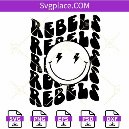 Rebels smiley face SVG, Mississippi Rebels SVG, NFL SVG, Football Team SVG