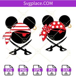 Mickey Minnie Pirates SVG, Disney Pirates SVG, Pirates Vacation Trip SVG