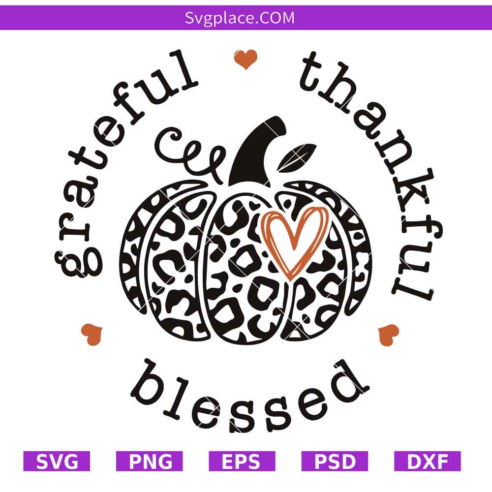 Grateful Thankful Blessed Halloween SVG-01 Grateful Thankful Blessed Halloween SVG, Halloween pumpkin SVG PNG