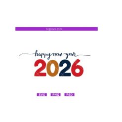 Happy New Year 2026 Svg