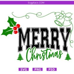 Merry Christmas SVG, Merry Christmas PNG, Christmas Sublimation Shirt SVG, Merry Varsity Png, Retro Christmas Svg
