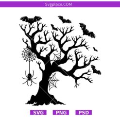 Spooky Halloween Tree Svg,
