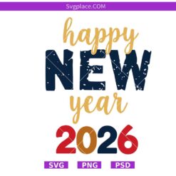 Happy New Year 2026 svg,