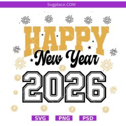 Happy New Year 2026 svg,