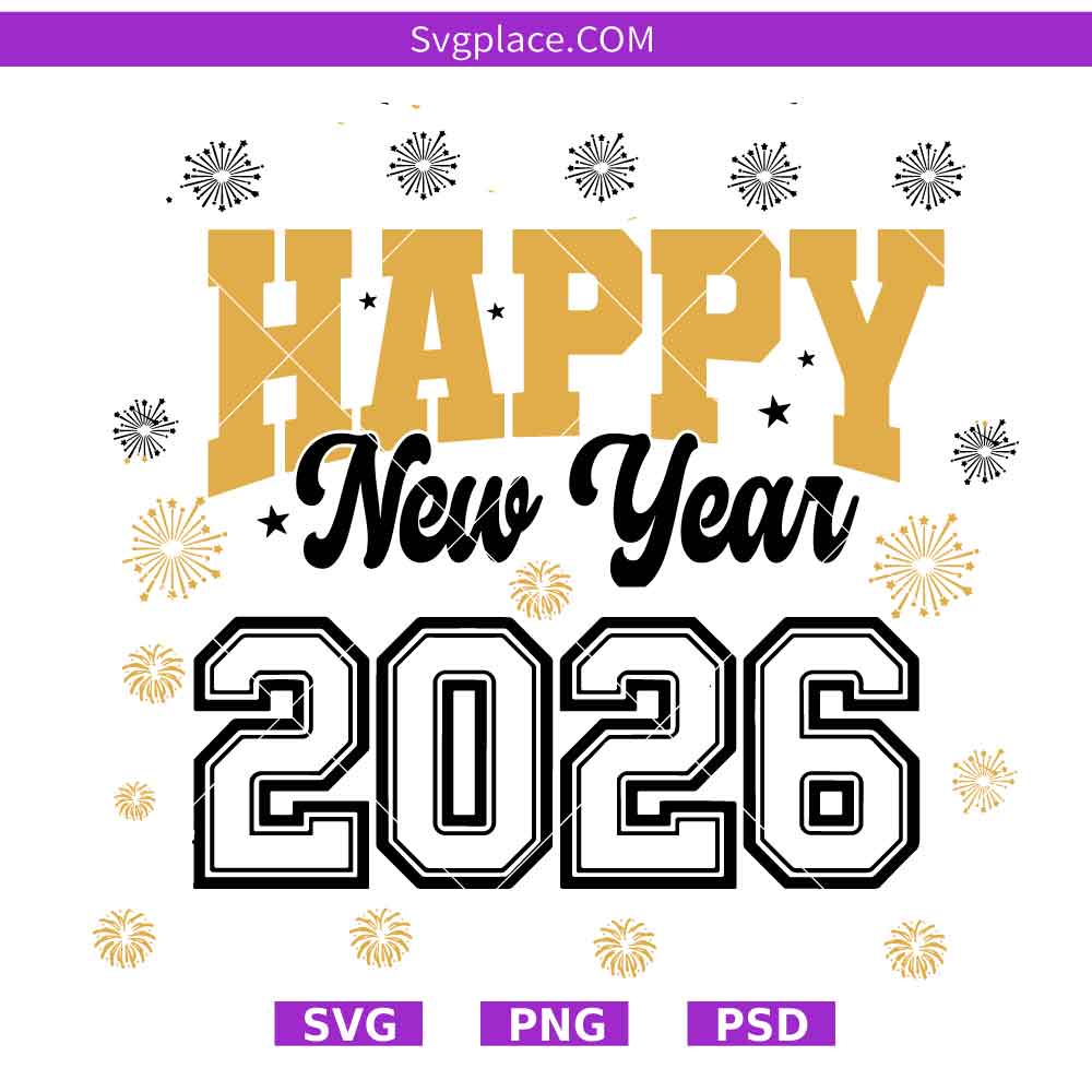 happy new year 2026 3-01 Happy New Year 2026 svg,