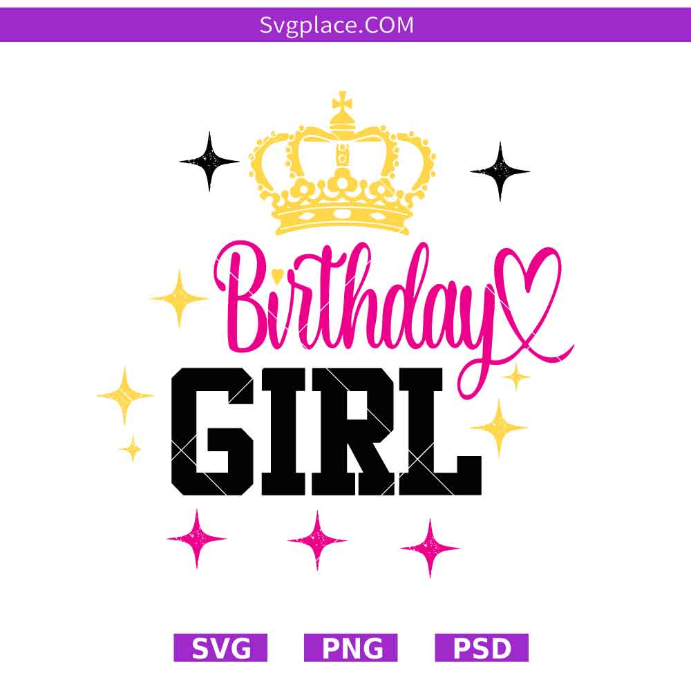 SVG Template-01 Birthday Girl SVG,