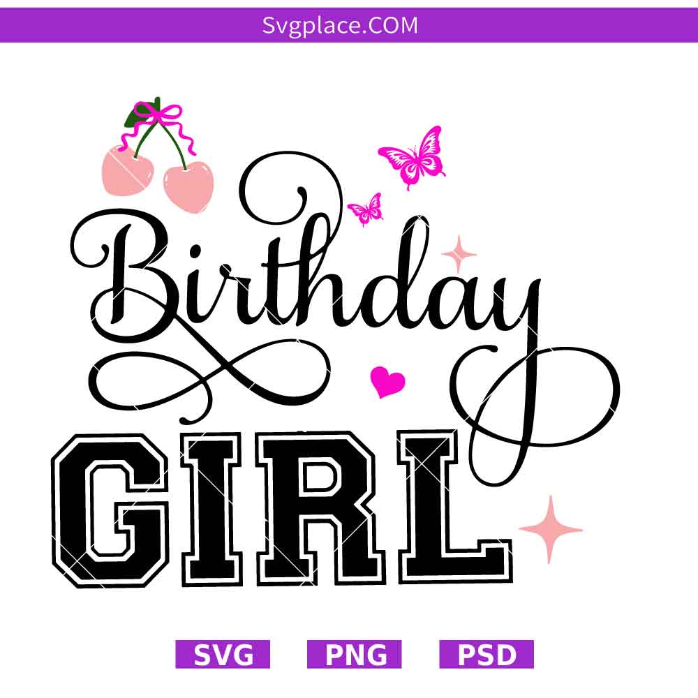 SVG Template-01 Birthday Girl SVG