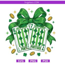 St Patrick’s Day PNG, 6 7 Playing Cards Png, Shamrock Poker Card Png,