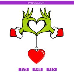 Angry Green Man Heart Hands SVG