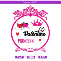 Valentine Princess svg,