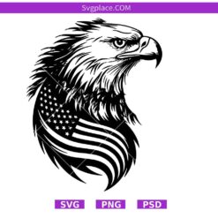 Eagle With American Flag Svg,