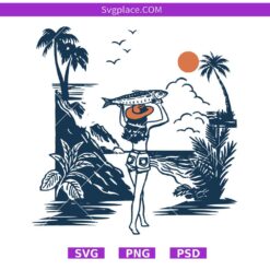 Coastal Cowgirl Surf Art svg