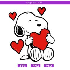 Cute Dog with Heart Svg